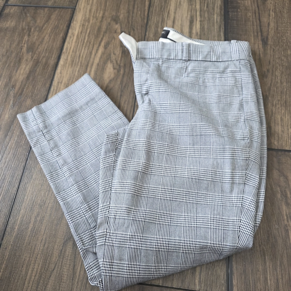 Banana Republic Womens Black and White Plaid Pants